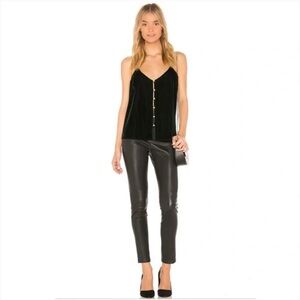 Revolve L'Academie Velvet Dark Green T-back Cami Top